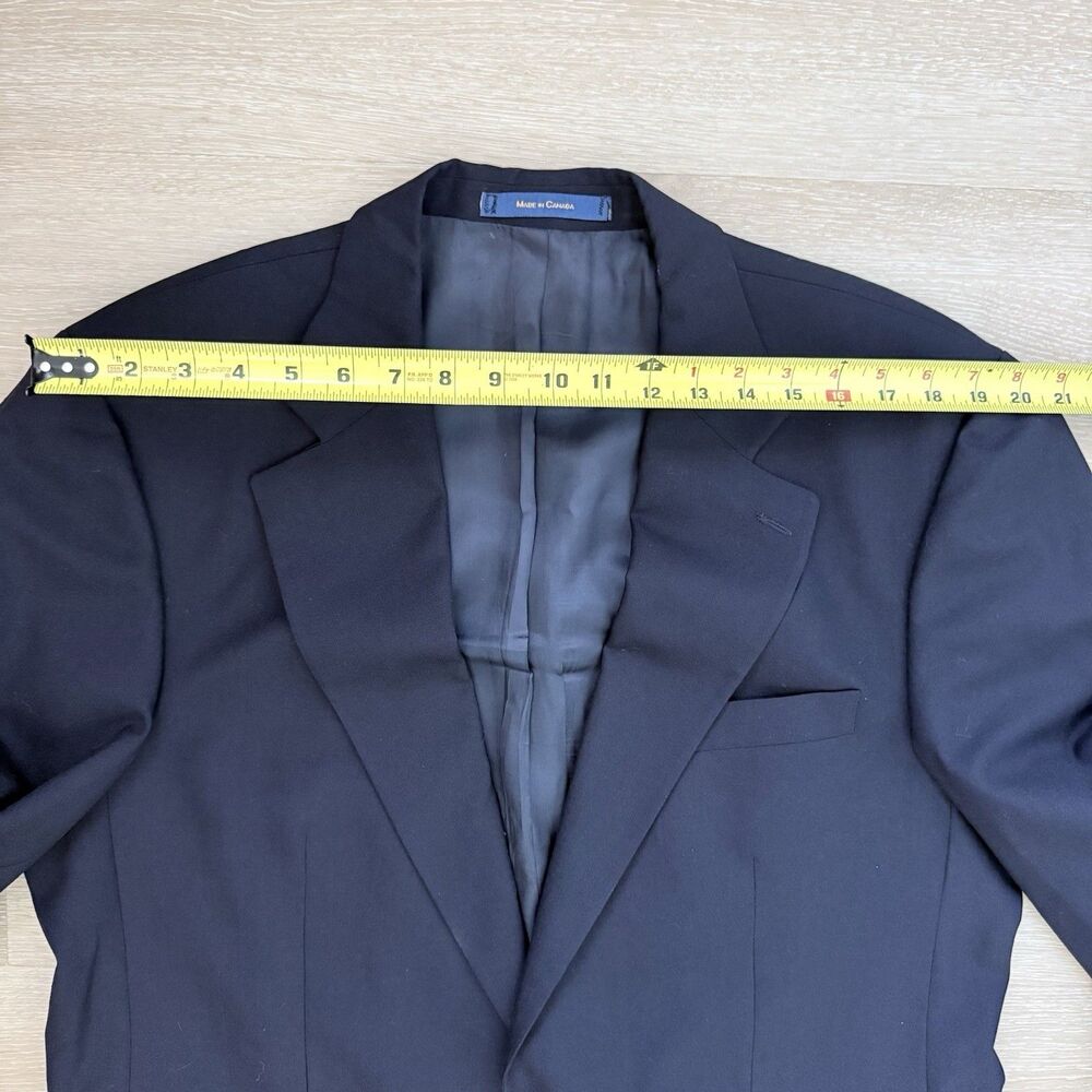 Vintage Polo University Club by Ralph Lauren Navy Blue Blazer 44R Made in Canada - Picture 7 of 16
